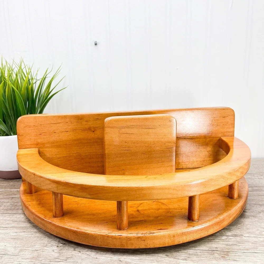 Vintage Wooden Napkin Holder:‎ Mid-Century Modern Table Decor